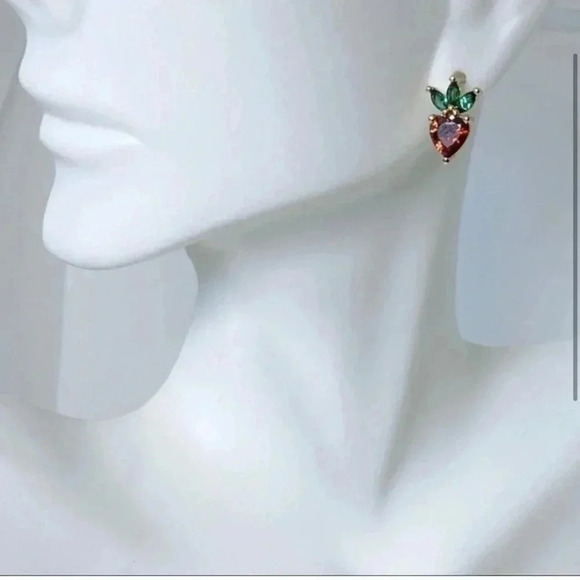 Petite Strawberries Stud Earrings - Picture 3 of 3